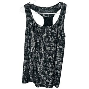 Eddie Bauer Womens Racer Back Training Tank Top Bra Lined Black and Gray Size XL